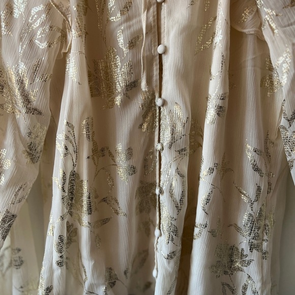 Haver&Blair London Cream Blouse with Gold Accents BNWT XS - Picture 8 of 10
